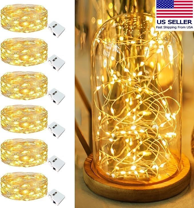 6 Pack Fairy Lights Battery Operated 7ft 20 Led Mini String Lights