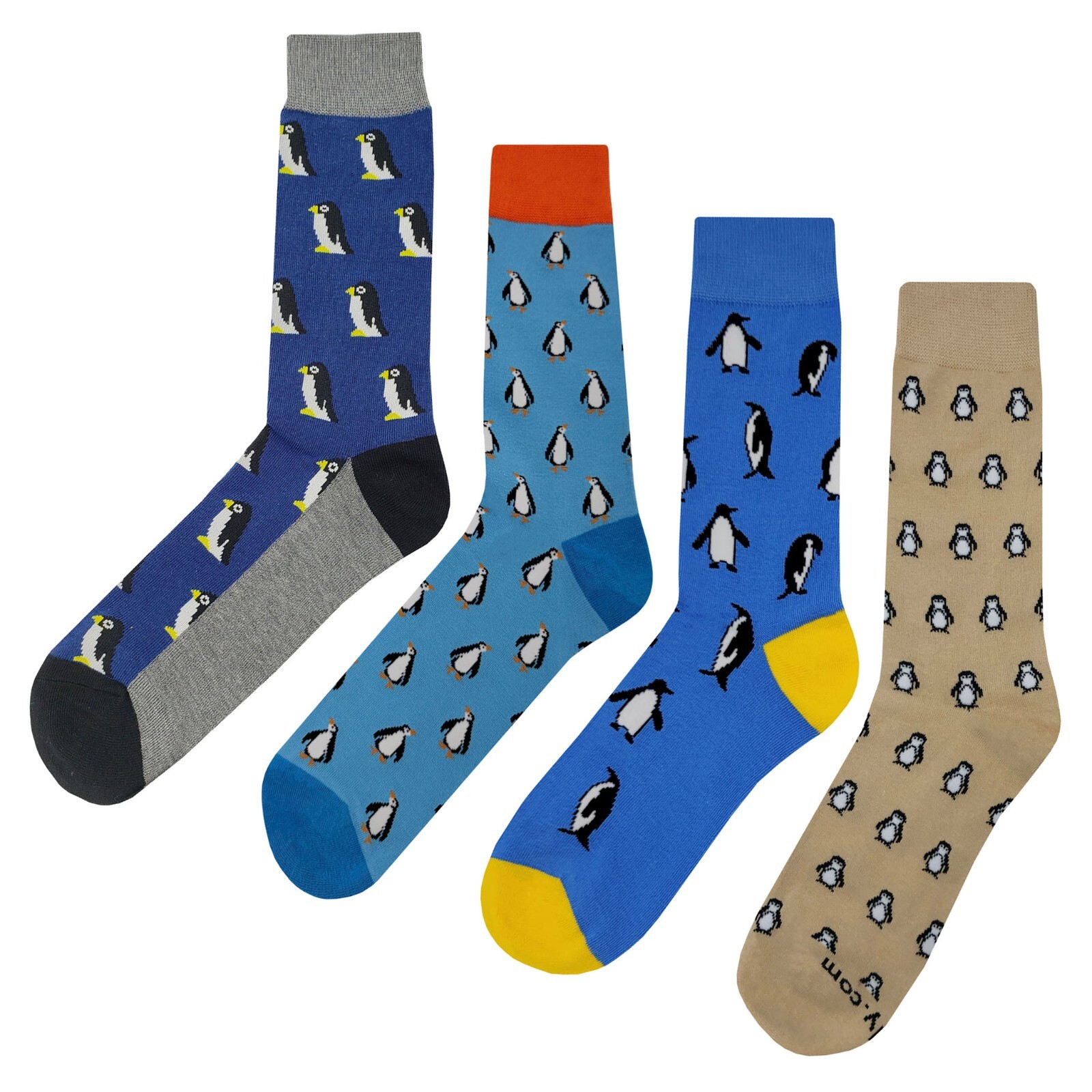 NWT Penguin Dress Socks 4 Pack Novelty Men 8-12 Crazy Fun Sockfly