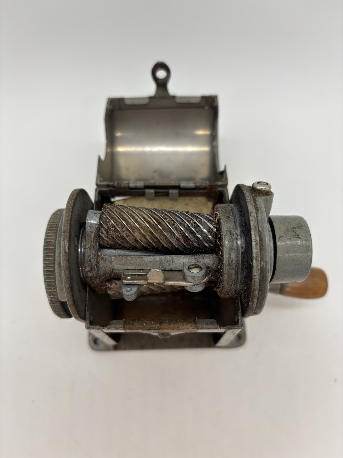 Vintage Dexter Model 3 Automatic Pencil Sharpener. APSCO Celluloid Shavings Box