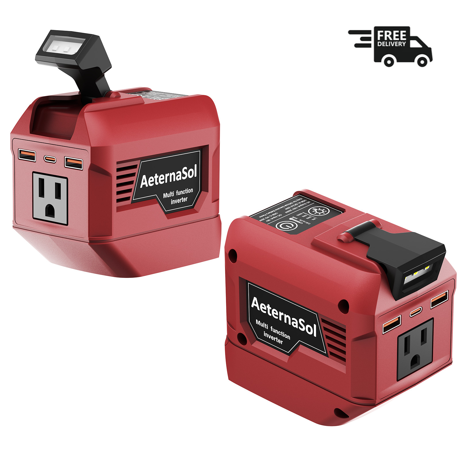 2 PackPower Inverter For Milwaukee Battery 20V 250W Peak 500W  Portable  Camping
