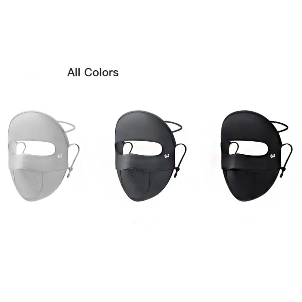 Elastic Sunscreen Face Scarf Ice Silk Mask Face Mask Solid Color Face Cover UV P