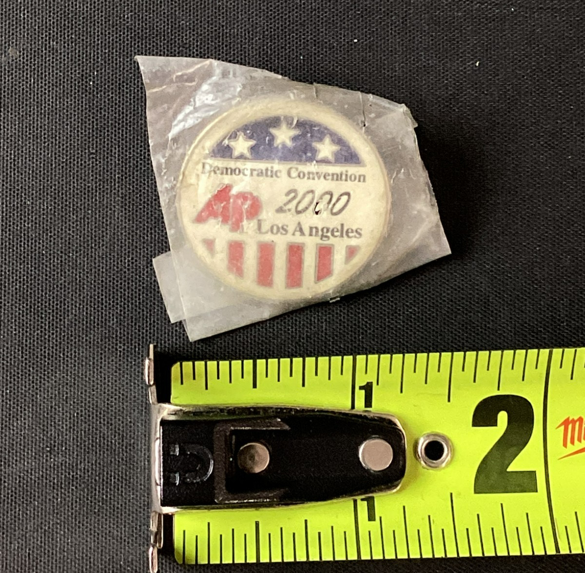 NEW 2000 Democratic Convention Los Angeles Stars and Stripes 1" Pinback Pin