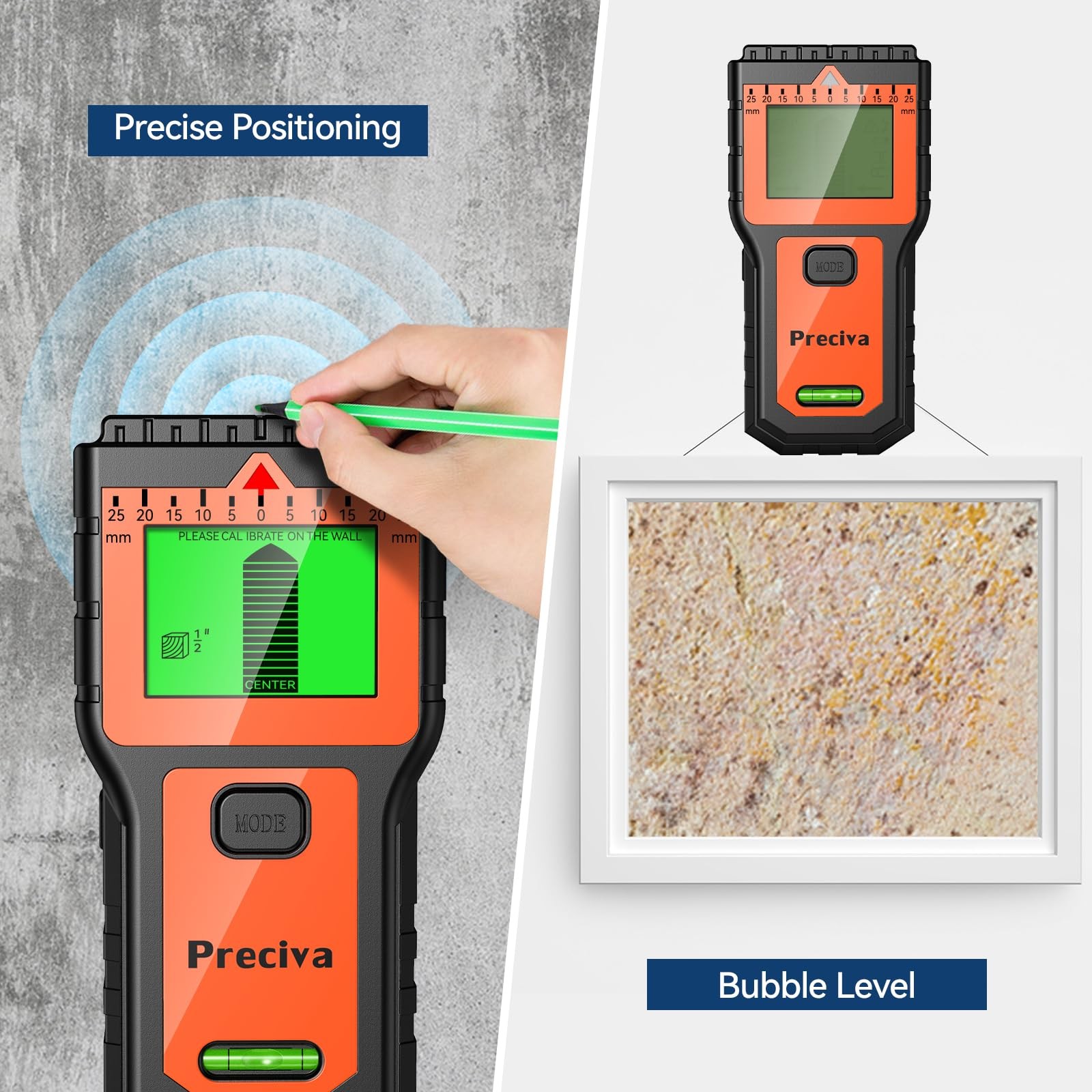 Stud Finder Wall Scanner8 In 1 Multifunctional Wall Detector With 6 Modes & 2 Fu