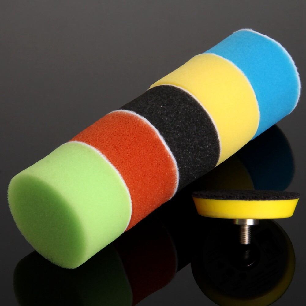 15x 2" Polishing Buffing Buffer Pads Set with 1Pc M6 Air Sander Thread Polisher