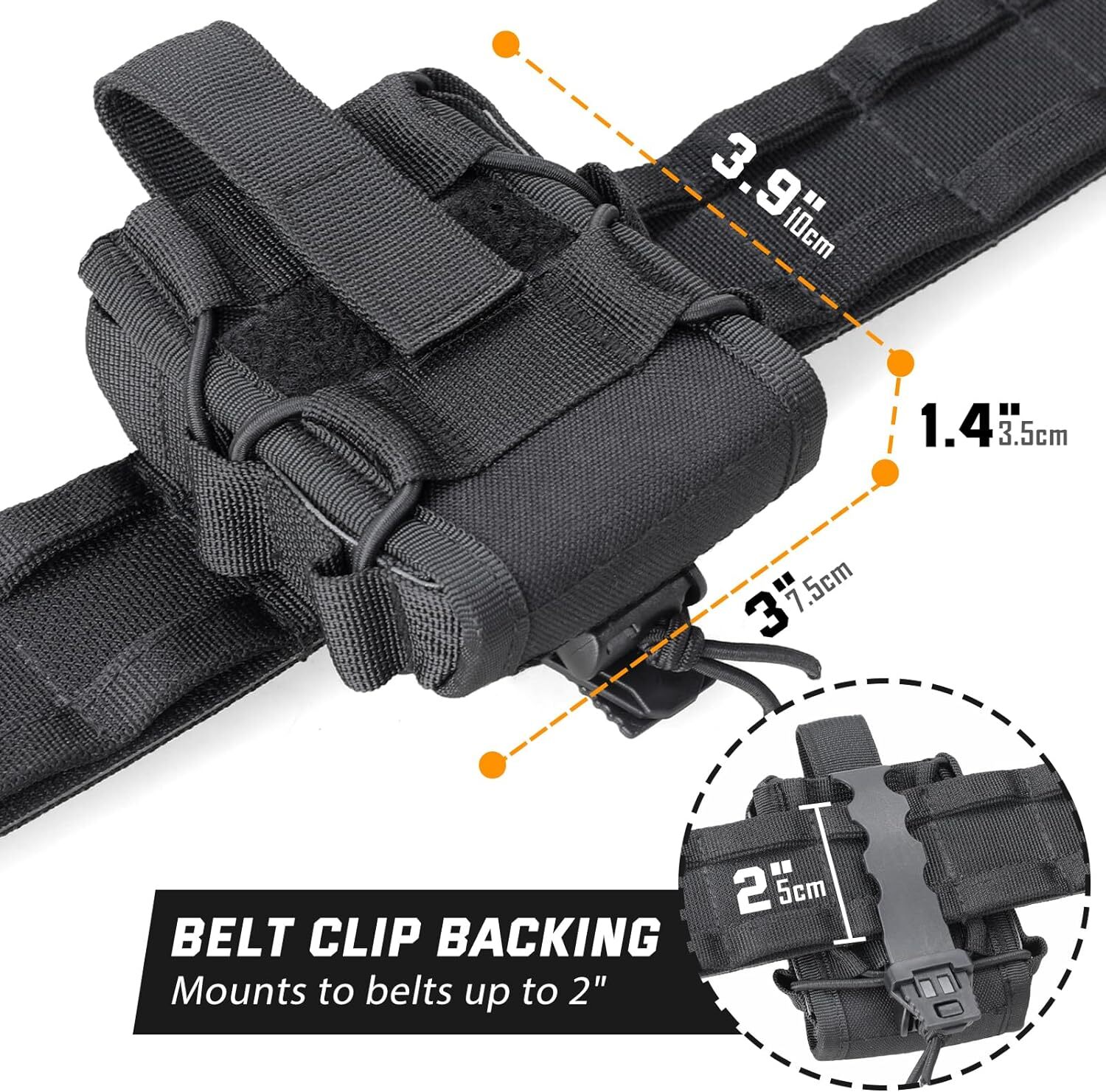 2pcs Molle Handcuff Case Open Top Handcuff Holder and Clip Strap Accessories