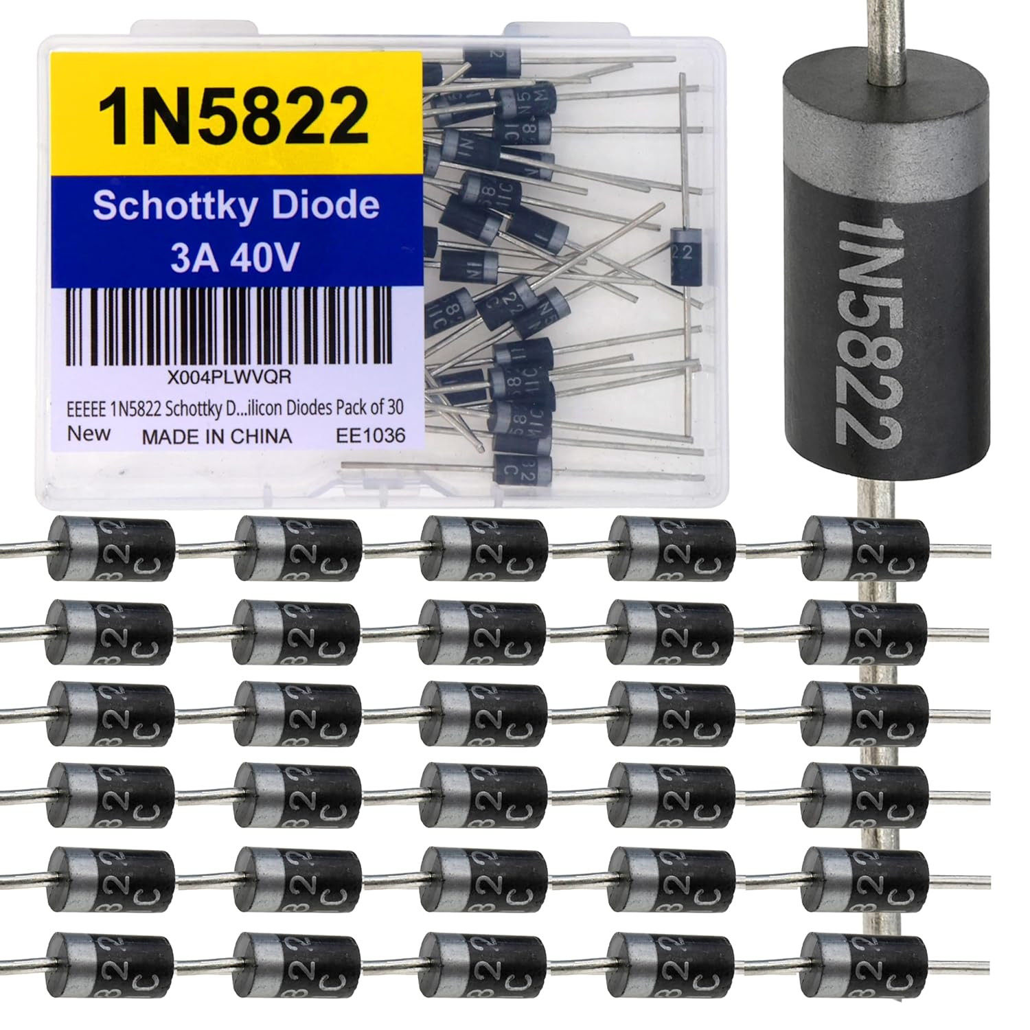 1N5822 Schottky Diode (30pcs) 3A 40V 40 Volt 3 AMP IN5822 5822 Electronic Silico