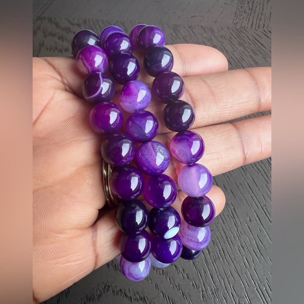 Purple lace agate 10mm 6.5’ (one)