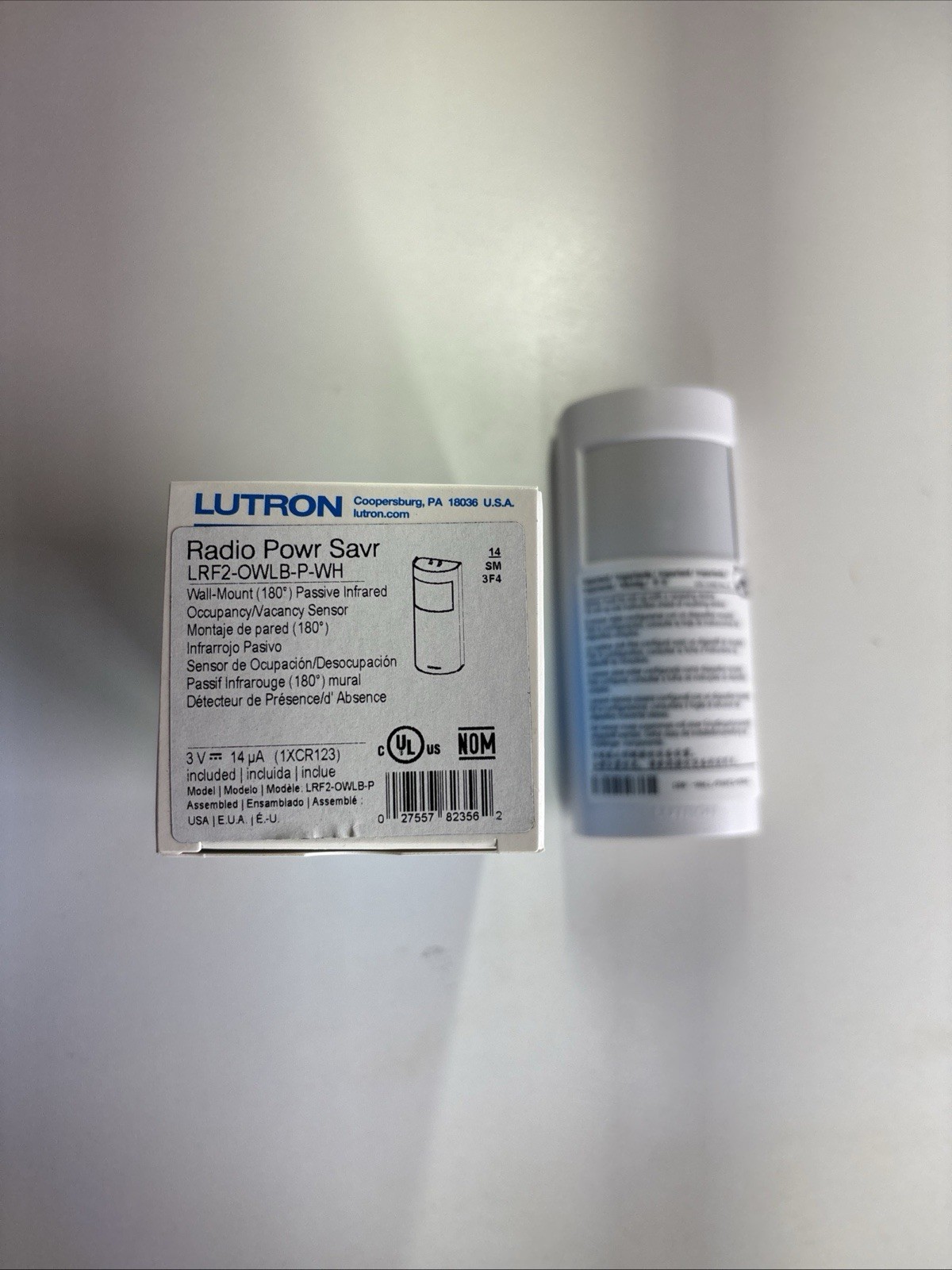 Lutron LRF2-OWLB-P-WH Radio Powr Savr Wireless Occupancy Sensor NEW