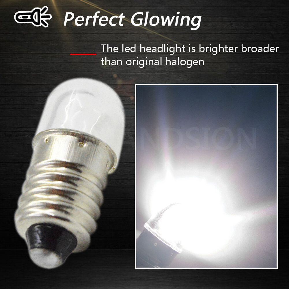 White/ Warm White E10 LED Screw Base Interior Lamp Torch Bulb DC 3V/4.5V/6V/12V