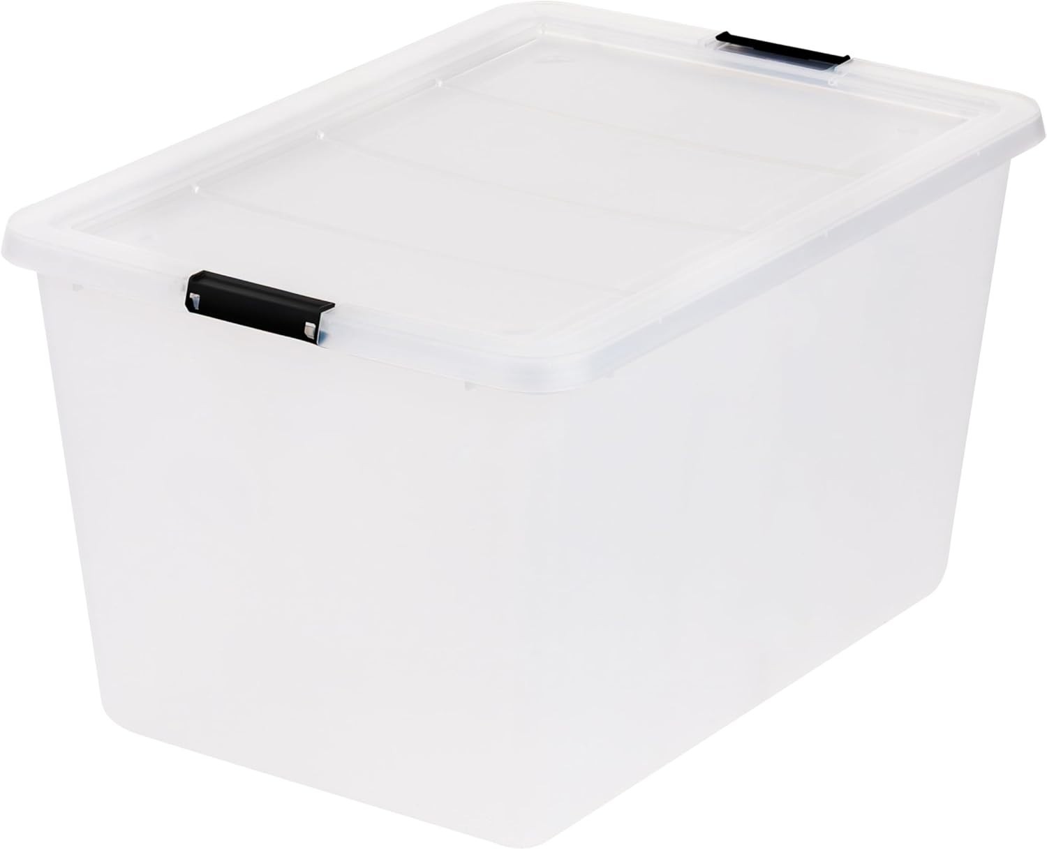 4-Pack High-Capacity Clip Box with Latching Lids, 55 Quart Storage Bins, Supp...