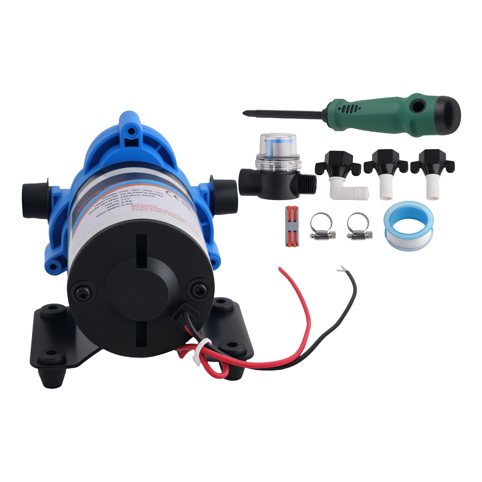 High Flow Water Pump for RV Marine Boat Yacht 2088-554-144 3.5GPM 45PSI