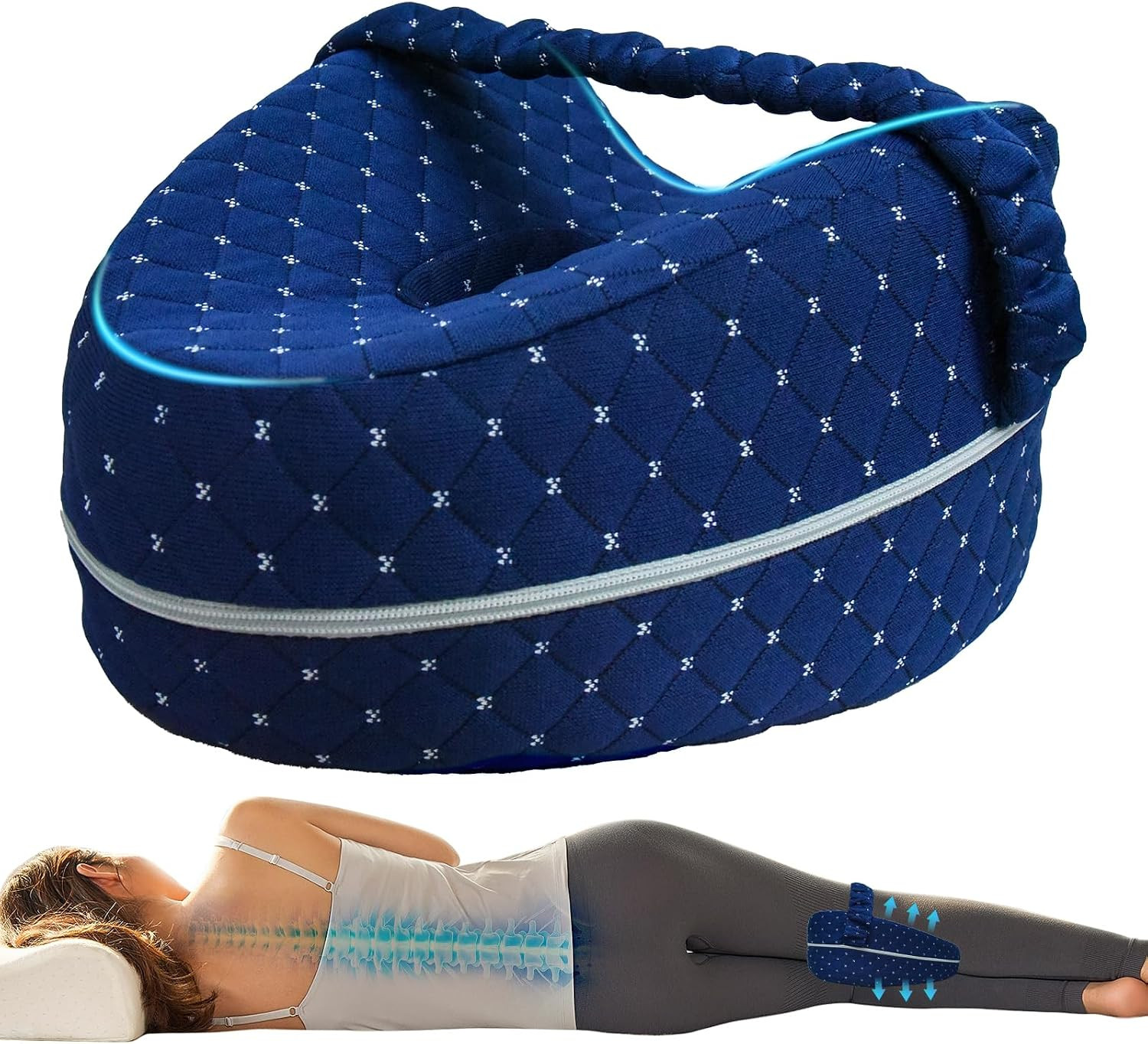 Alignment Pillow for Side Sleepers, Spine Alignment Pillow, Smooth Spine & Kn...