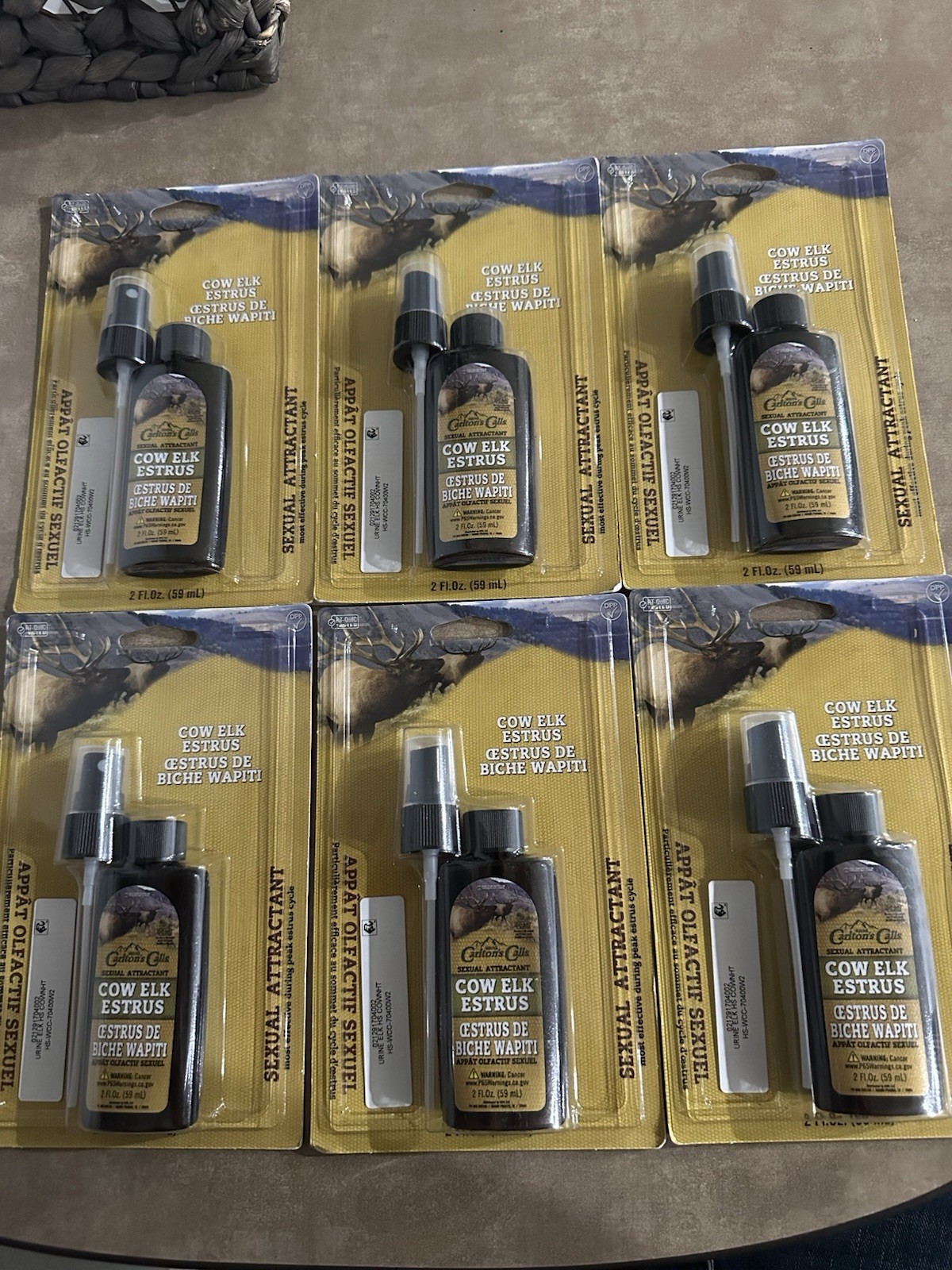 Wayne Carlton's Calls Cow Elk Attractant 2oz Spray - NEW - Hunting Lot Of 6 New