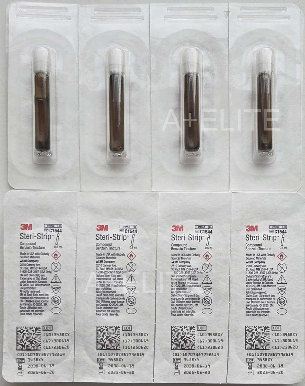3M STERI-STRIP C1544 Compound Benzoin Tincture 0.6mL 2/3cc 4 or 10 or 20 06/2030