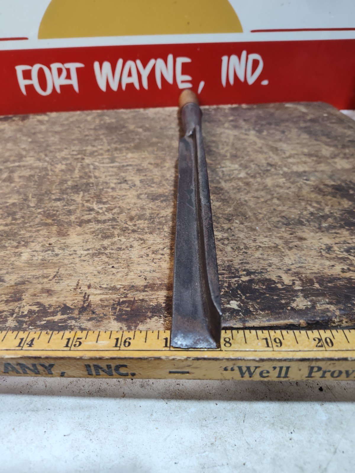 Early Unmarked 1" Socket Corner Chisel Timber Frame Shipwright Timberframe