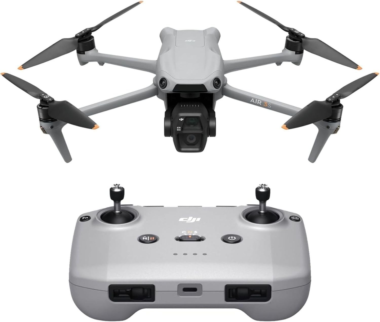 DJI Air 3S (RC-N3),4K Dual-Camera Drone,1″CMOS Wide-Angle Camera,60fps HDR Video