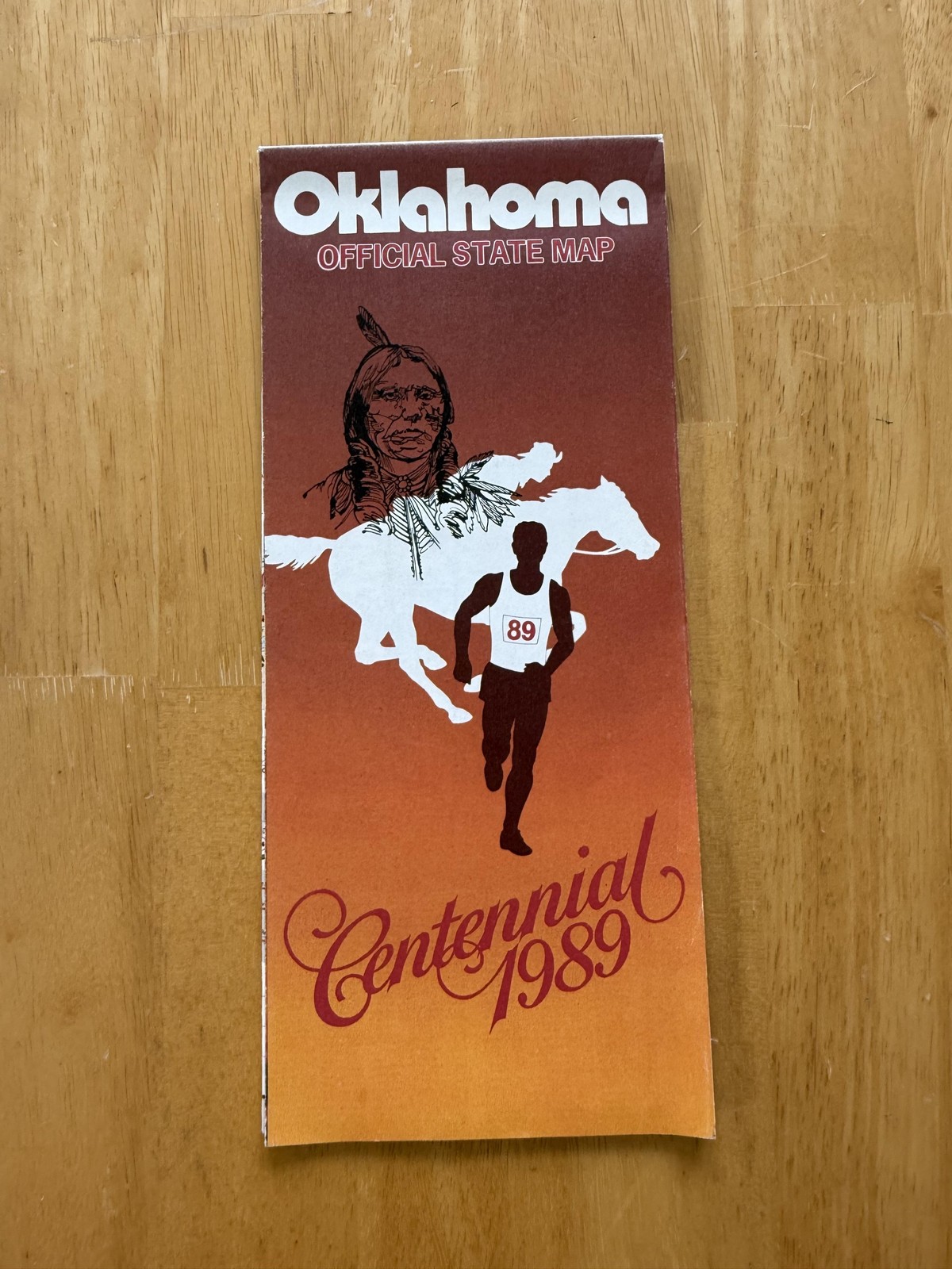 Vintage 1989 Oklahoma Official State Highway Road Map Travel Folded Brochure USA