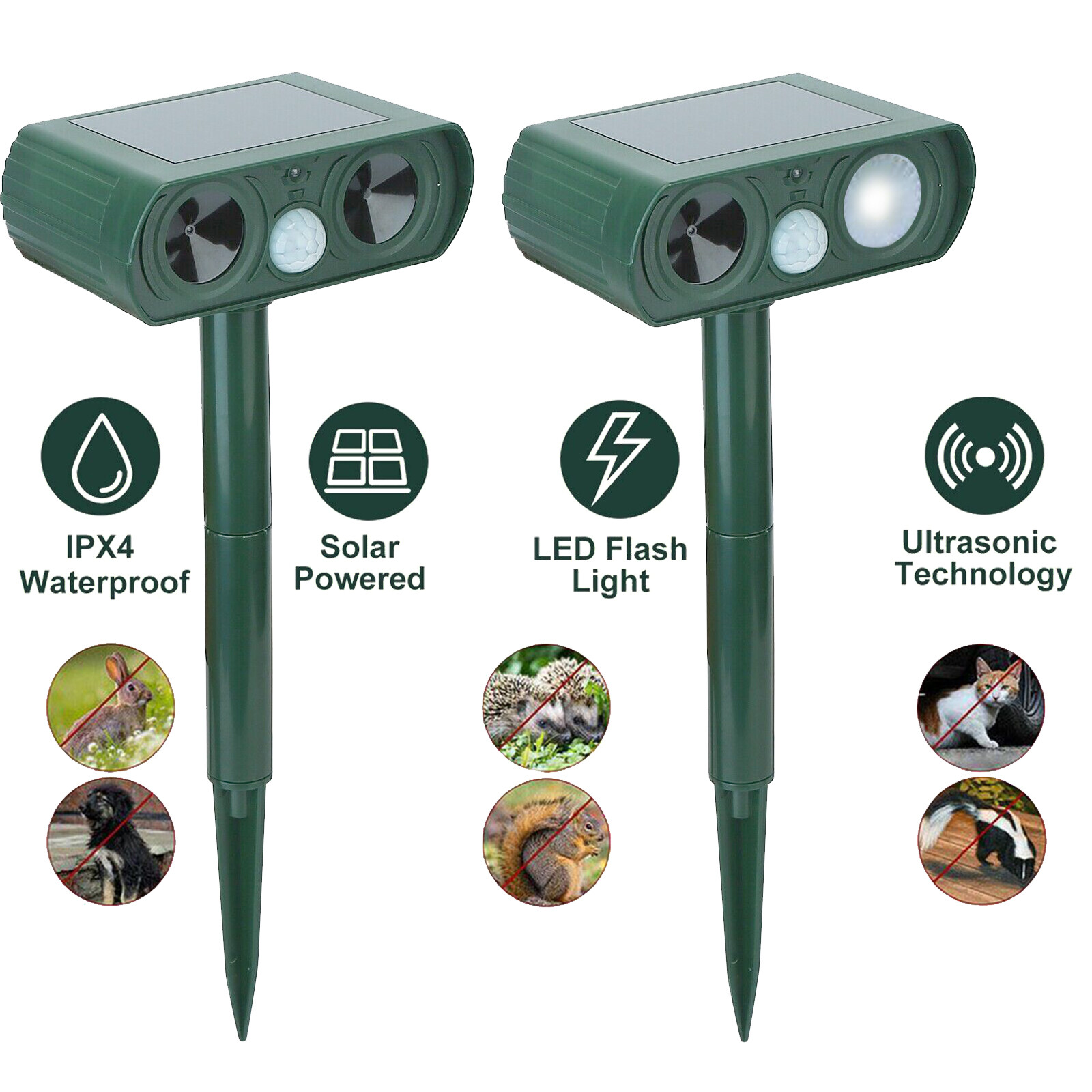 Outdoor Ultrasonic Animal Repellent  Keep Deer Cat Dog Raccoon Mouse Fox Away
