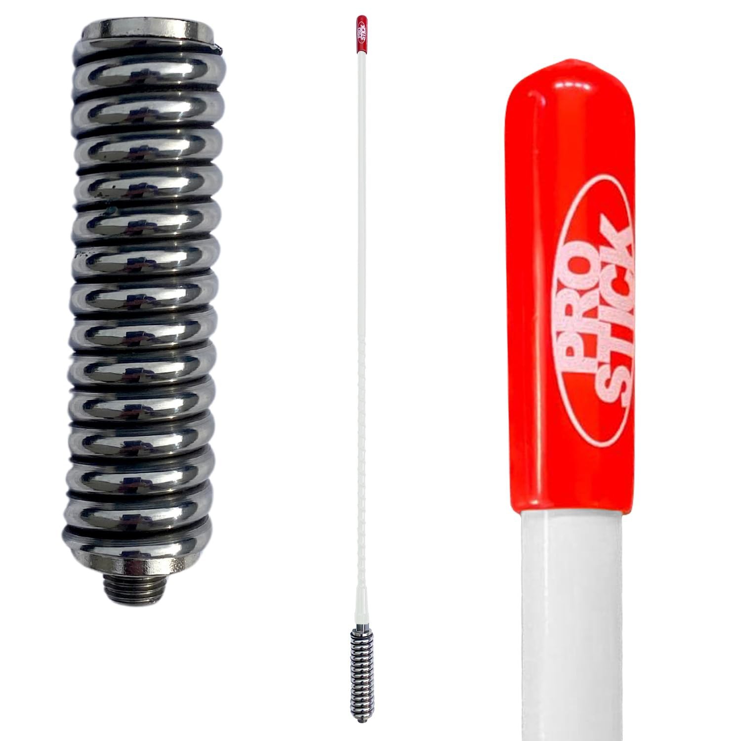 Prostick 3` Foot Fiberglass 1000 Watt - White CB Radio Antenna with Heavy Dut...