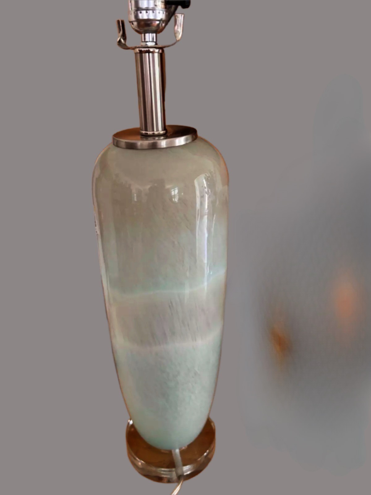 Turquoise Glass Lamp Currey Company Kalossi Mid-Century Large Blue Glass