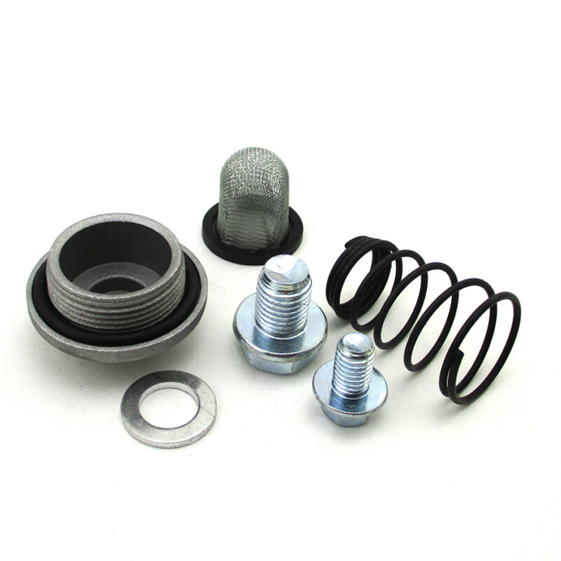 Oil Strainer Cap Drain Plug Bolt Screen Seal Spring For GY6 50 125 150cc Moped