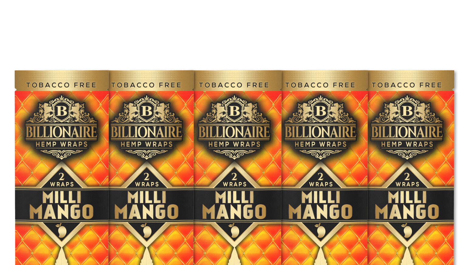 Billionaire Wraps - Milli Mango Flavor - 5 Pouches, 10 Wraps Total!