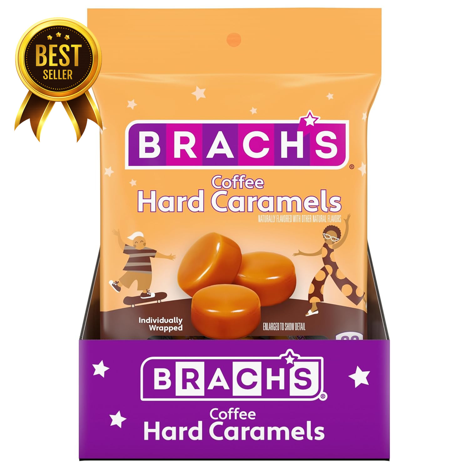 Coffee Flavored Hard Candy Individually Wrapped 3.25oz Bags Pack of 12