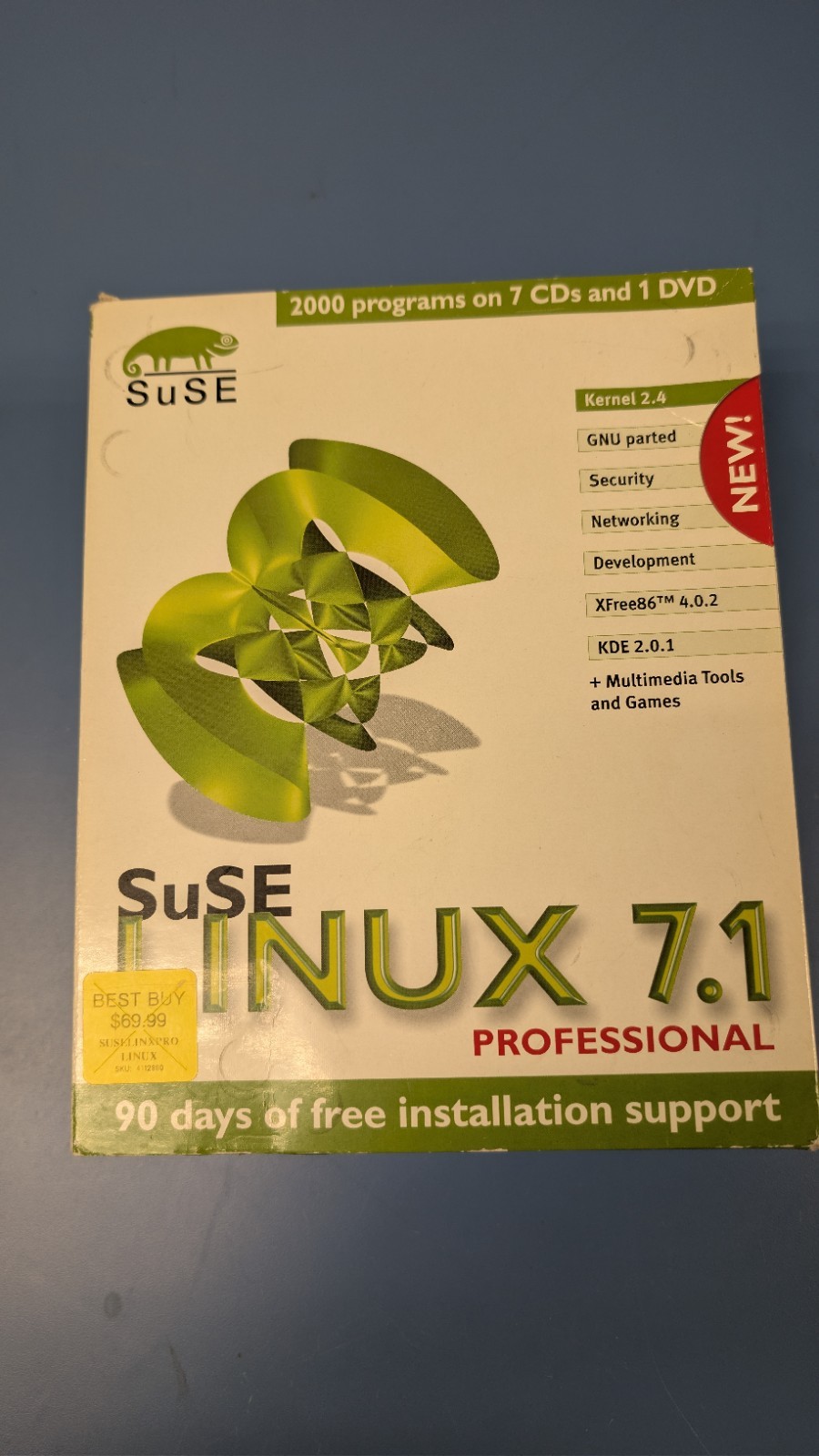 Suse Linux 7.1 Professional  (CD-ROM, 2001) Big Box Vintage Software