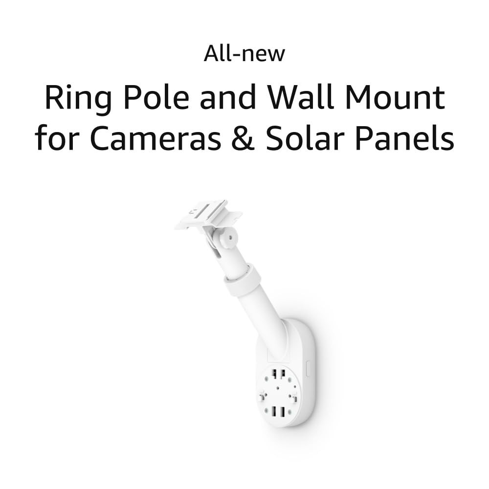 All-New  Pole and Wall Mount for Cameras and Solar Panels, White