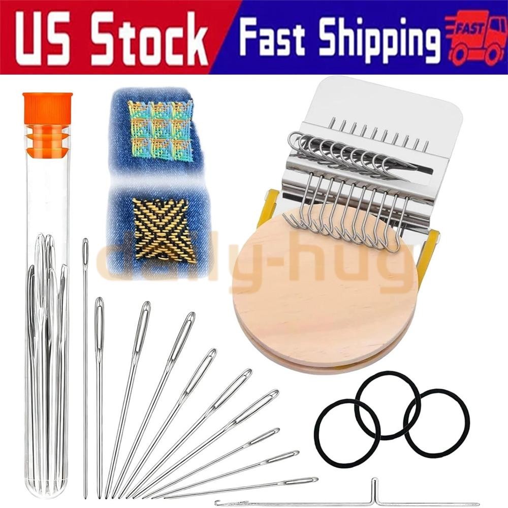 10 Hook Loom Knitting Kit Patch Kit Weaving Loom Portable Patch Darning Loom Kit