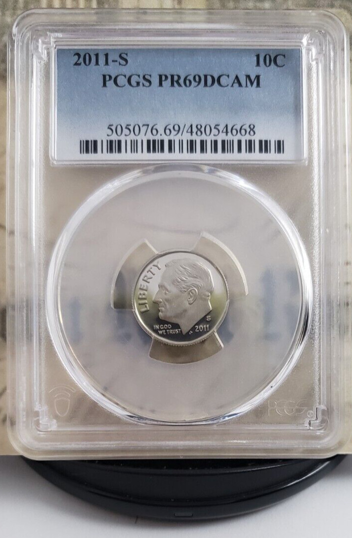 2011-S Roosevelt Proof Dime - PCGS PR69DCAM - Nice Reverse Toning! 4668