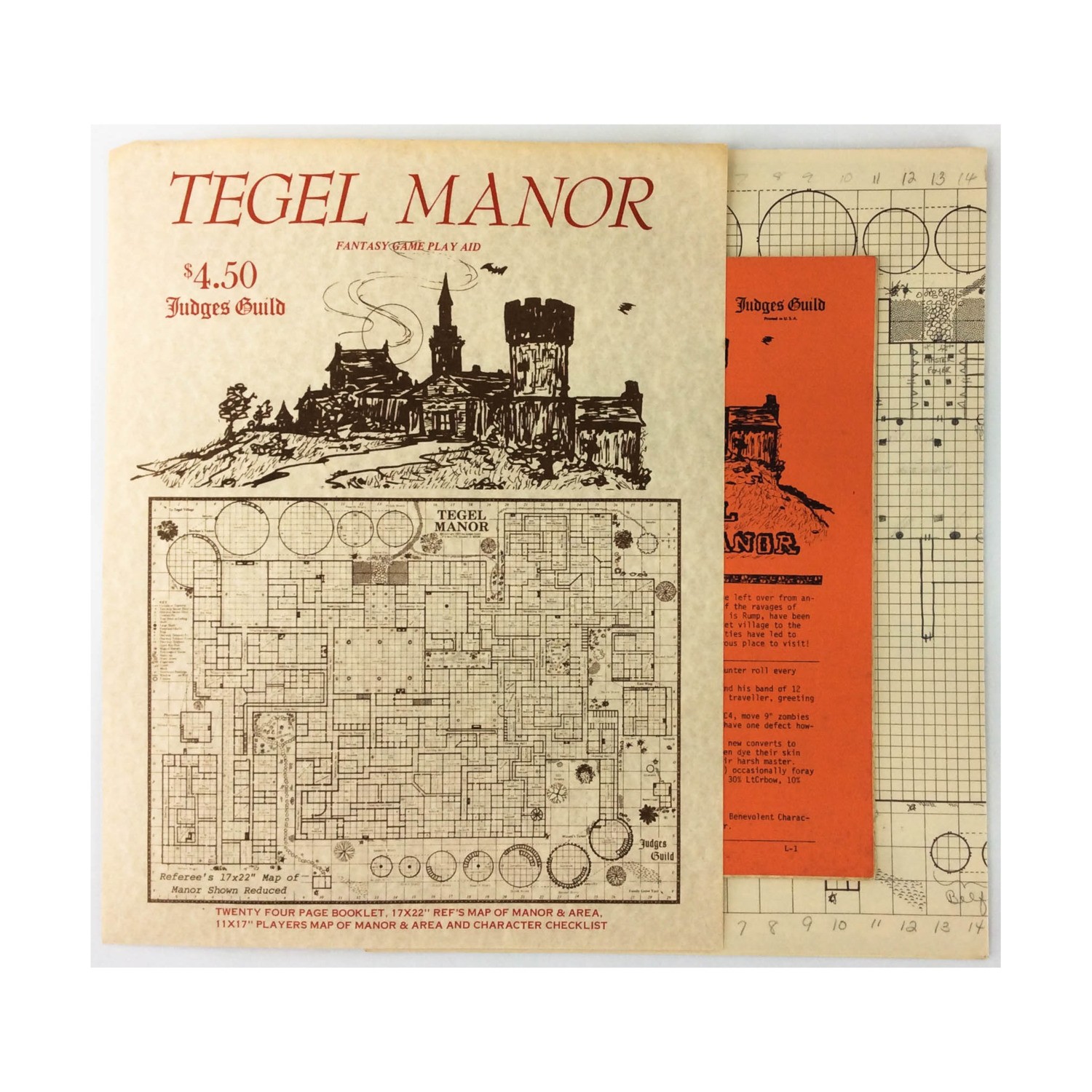 Judges Guild D&D Module Tegel Manor (1st, 2nd Release) Bag VG+