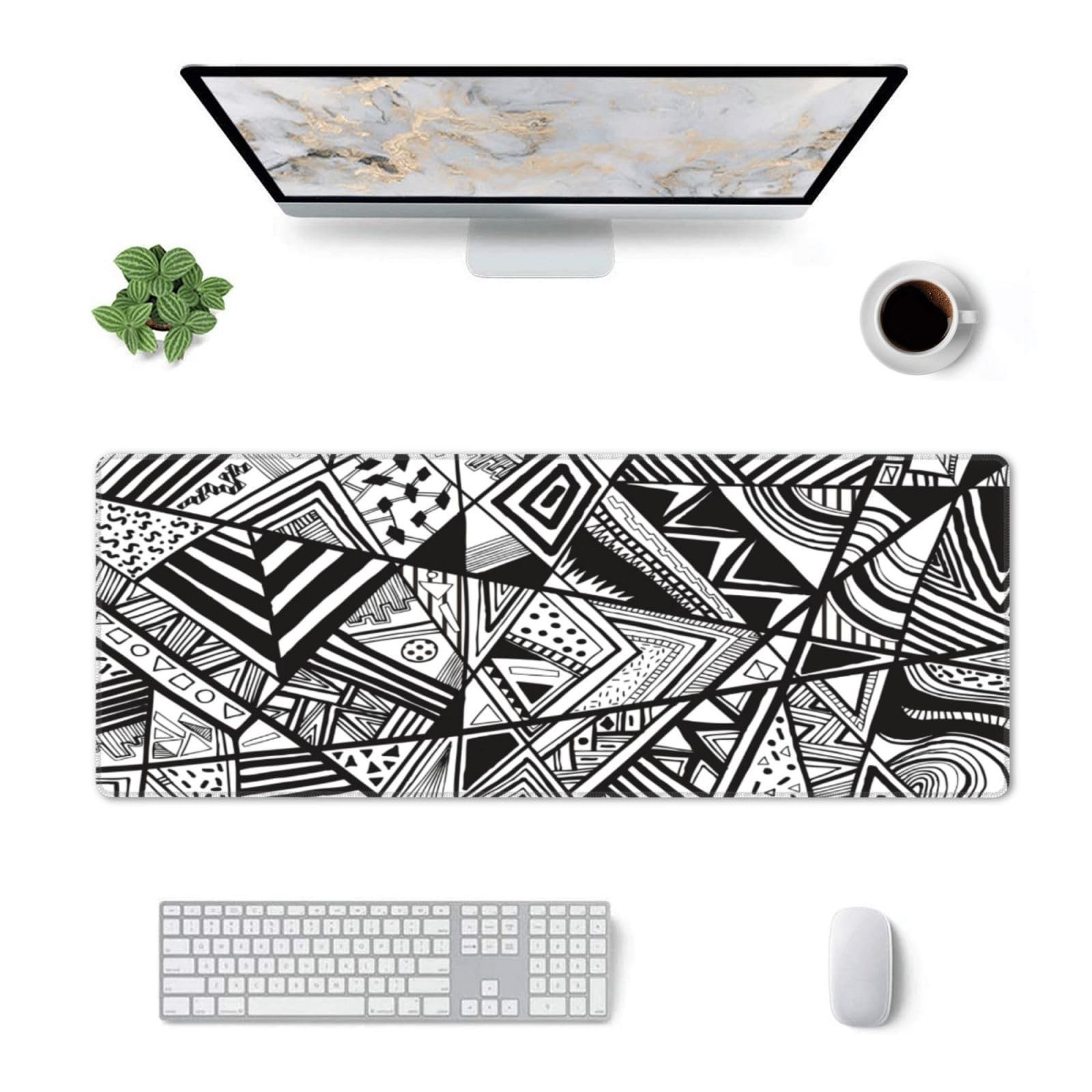 Gaming Mouse Pad, Large Non-Slip Rubber Base Mousepad, Keyboard Mouse Mat, De...