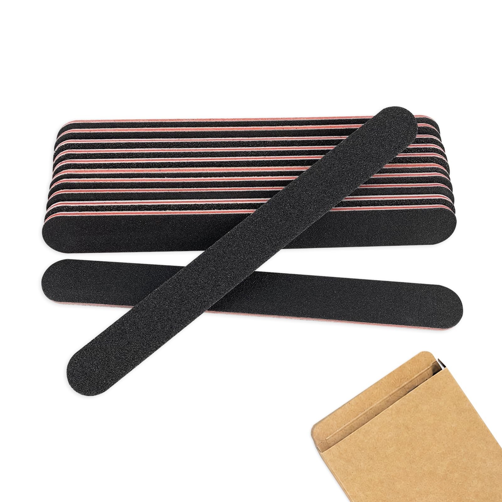 HeeYaa 10 Pack Nail Files, Professional Double 10 Count (Pack of 1), Black