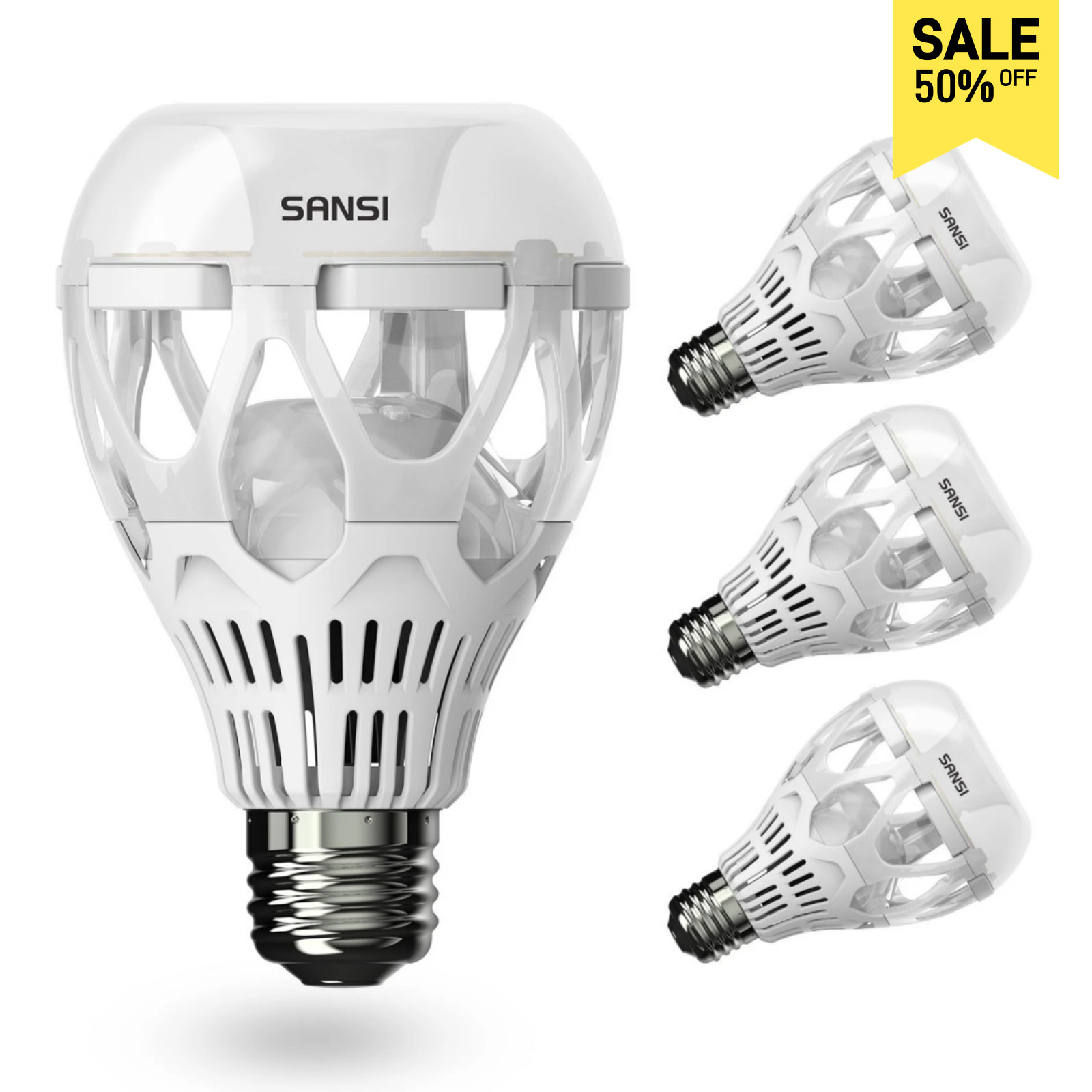 SANSI LED Light Bulbs 150W Equiv. Energy Efficient 2500lm 5000K Daylight 4 pcs