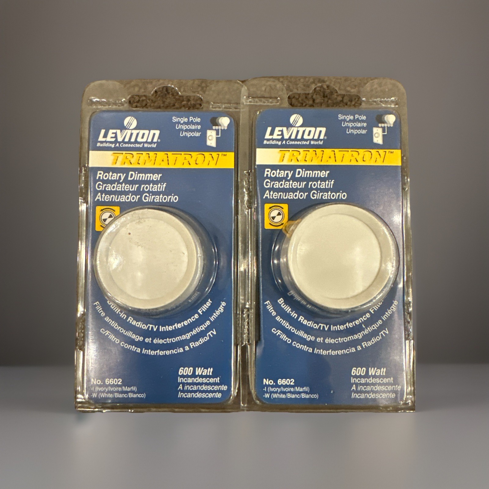🔴2X—Leviton Trimatron 6602 rotary dimmer switch 600 watt Brand New‼️6602-W