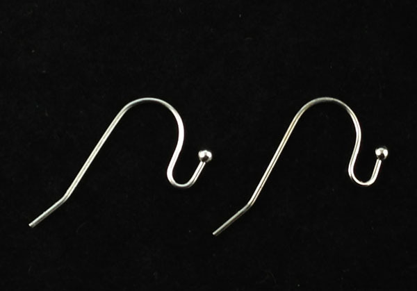 200PCS Silver Plate Ball Ear Wire Hooks Earring Findings #22615