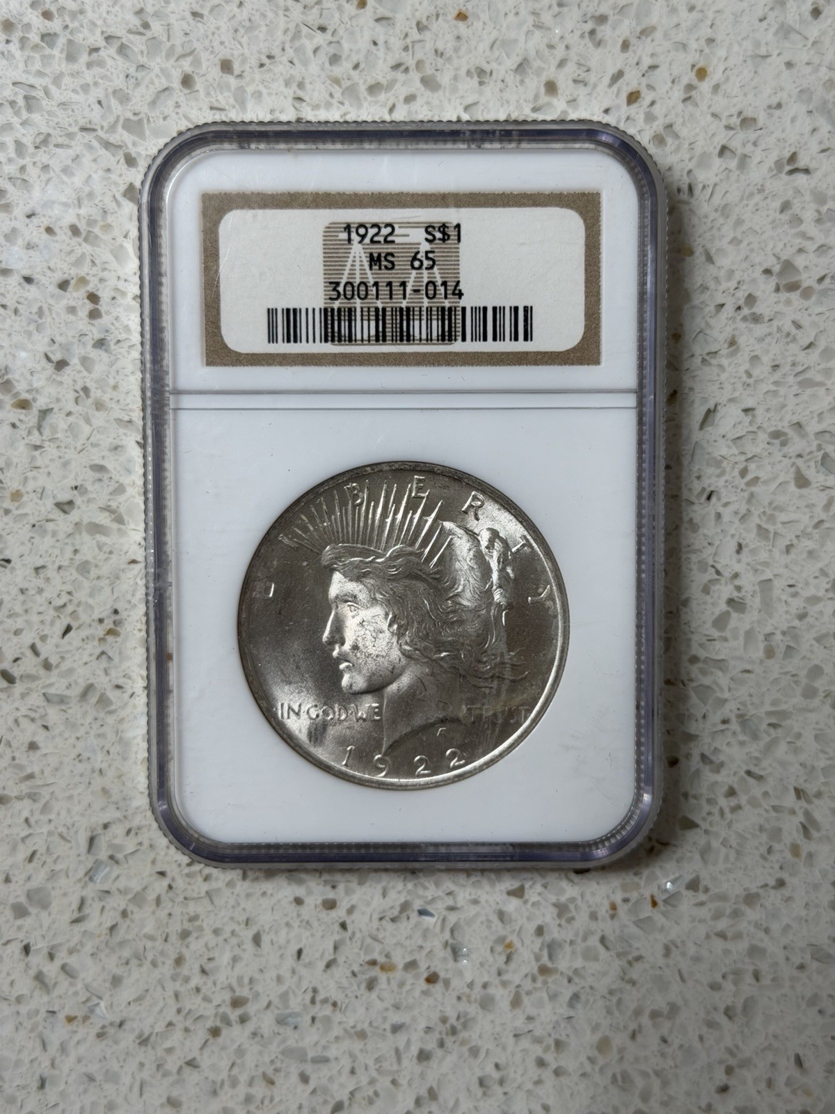 1922 Silver Peace Dollar $1 NGC MS65