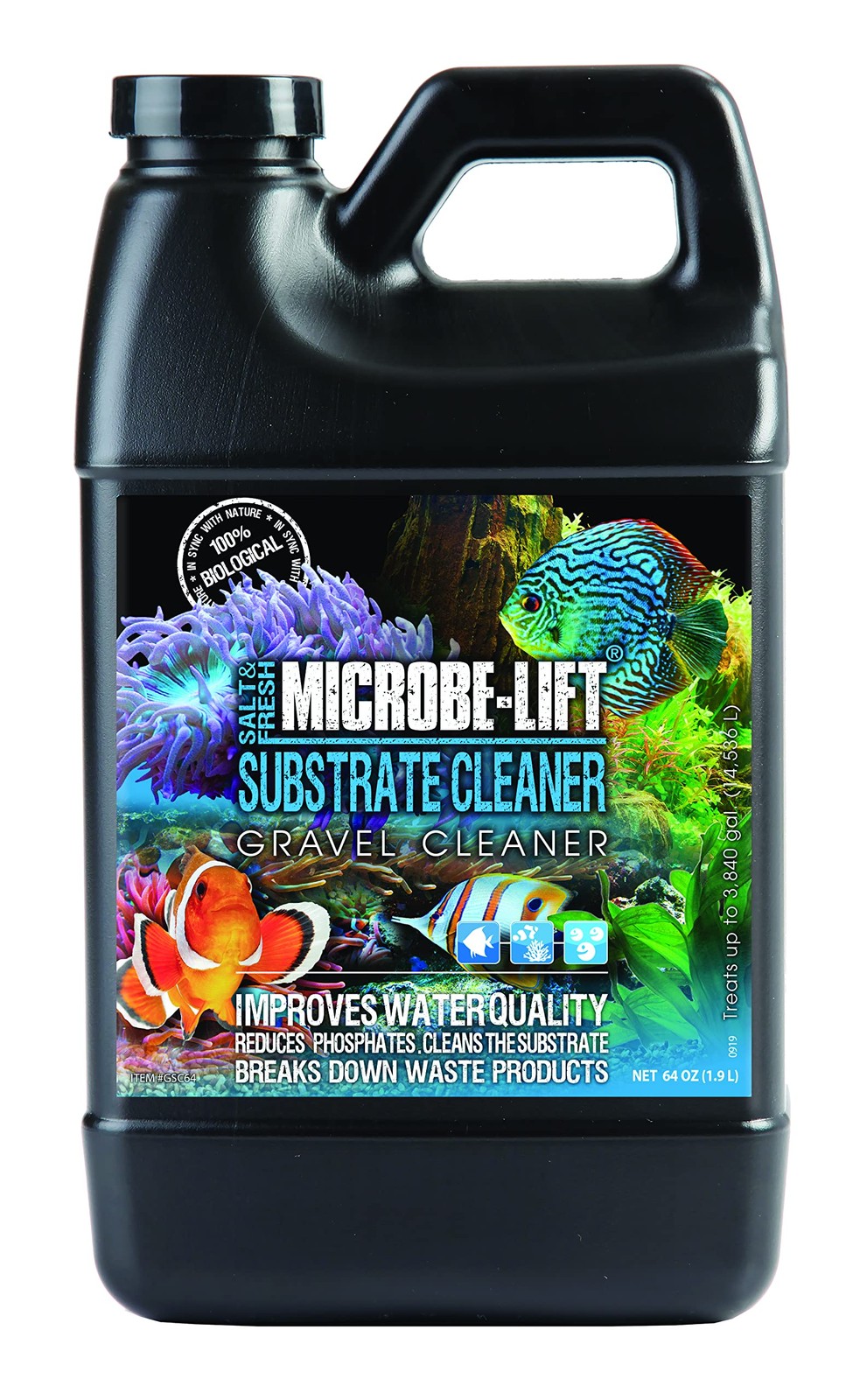 Microbe Lift Gravel and Substrate Cleaner 64 oz Aquarium Water Treatment