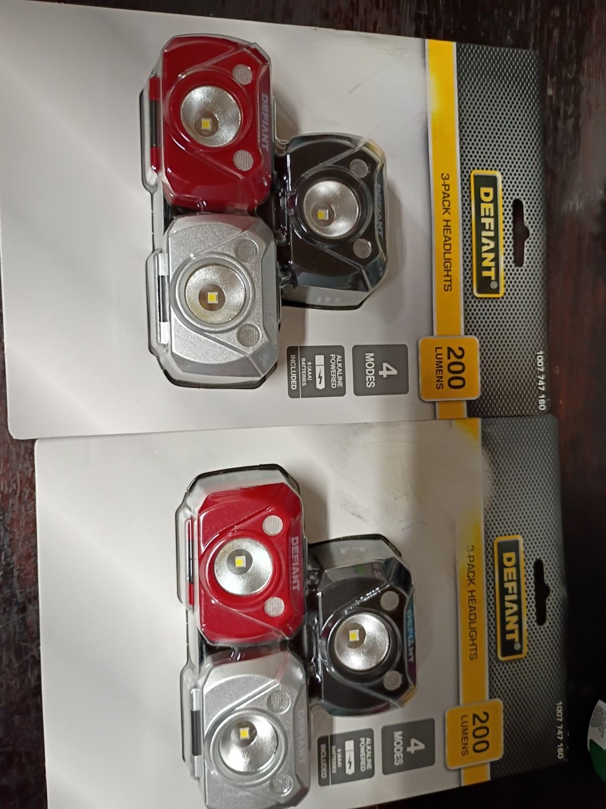 Defiant 3 Pack Headlamps X2 Two 3 Packs Of Headlamps. Brand New Unopened Boxs