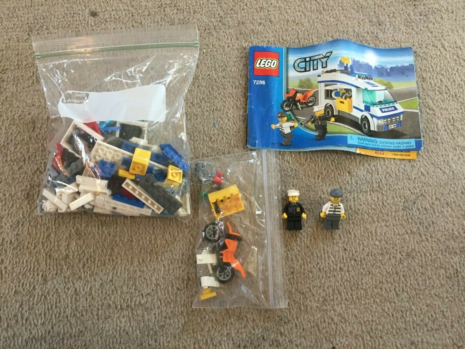 LEGO City PRISONER TRANSPORT 7286 100% Complete