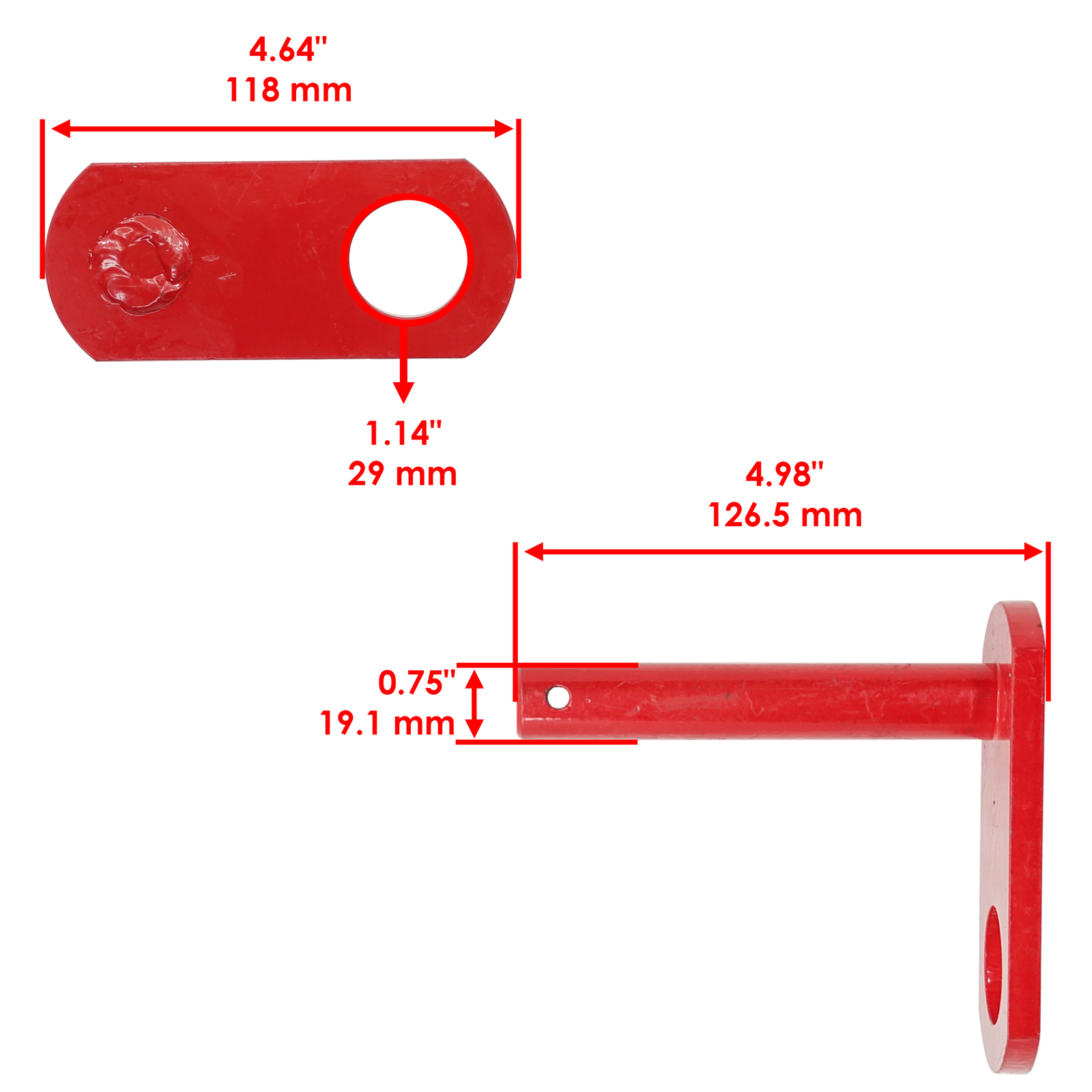 Caltric 42498AM 67665 Snow Plow Ultra Mount Receiver Pin For Western