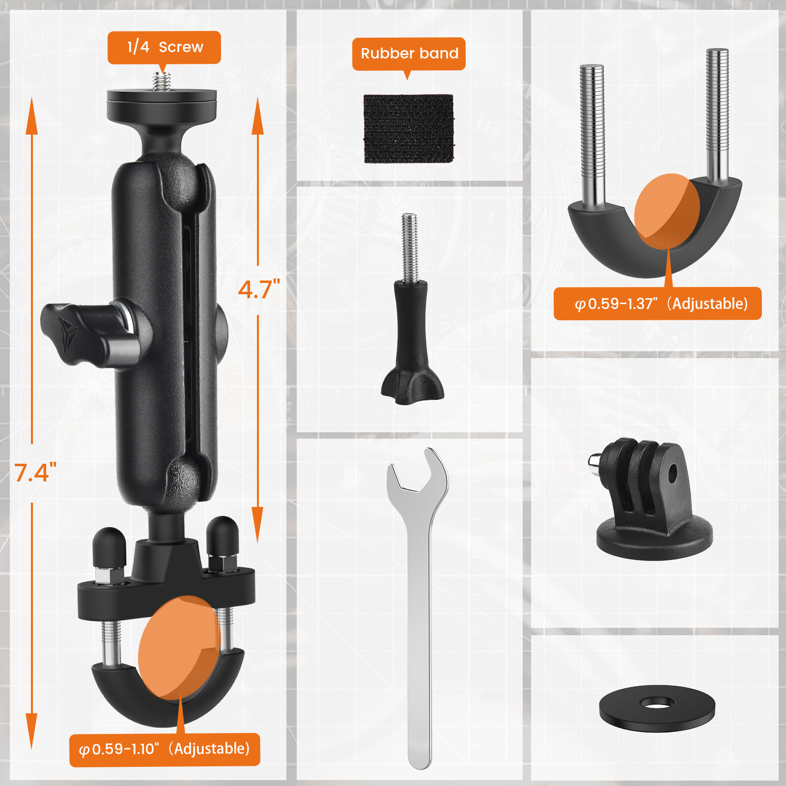 Motorcycle Camera Bracket Handlebar/Mirror Mount Holder For Gopro Action Camera