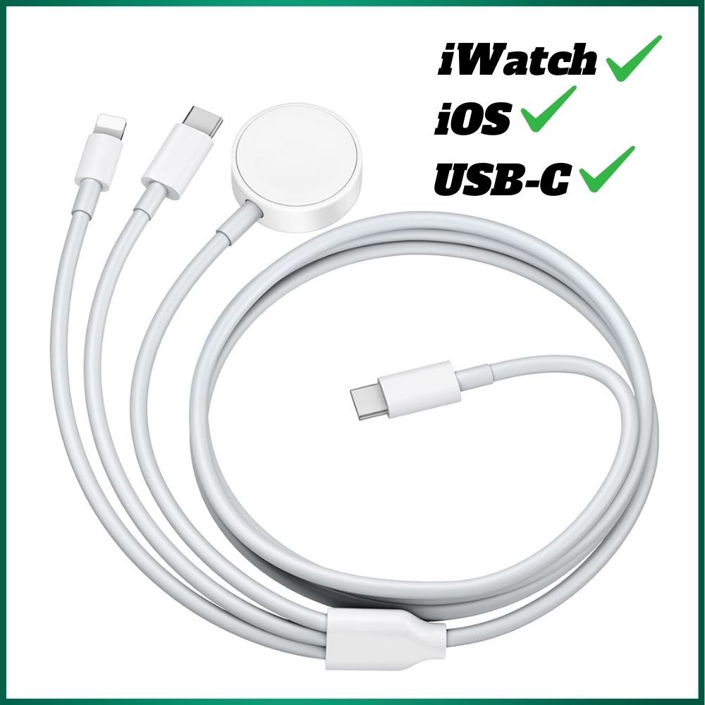 For Apple Watch Charger Upgraded 3 in 1 USB-C Charger for iPhone/iWatch Series