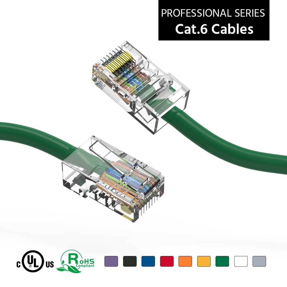 10Ft CAT6 UTP Ethernet Network Non Booted Cable Green