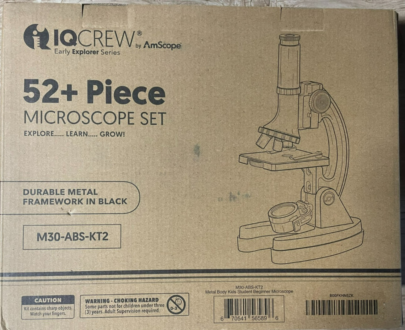 AmScope M30-ABS-KT2 Arm Kids Student Beginner Biological Microscope Kit