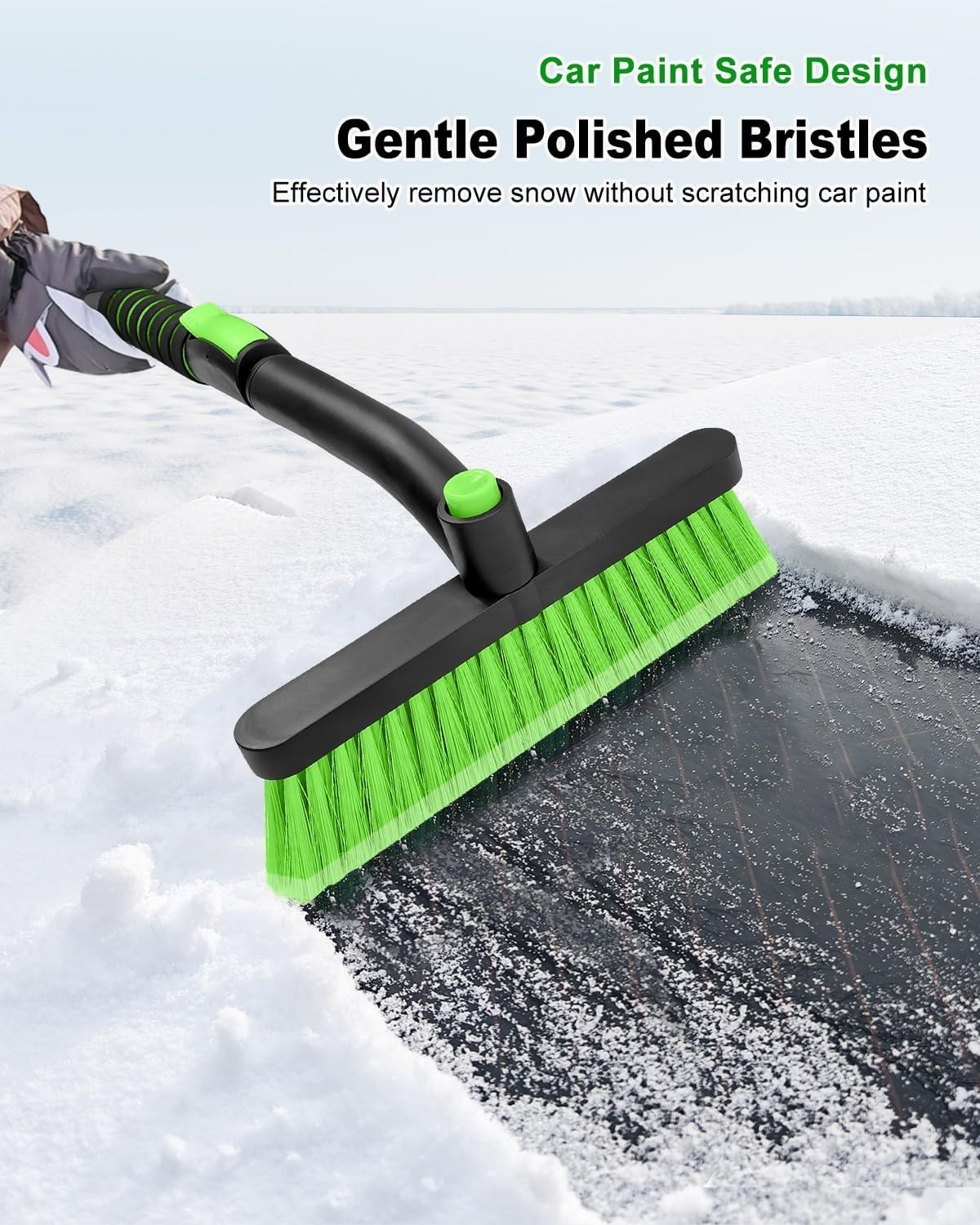 Ice Scraper with Snow Brush for Car Windshield, Upgraded Extendable Snow Brus...