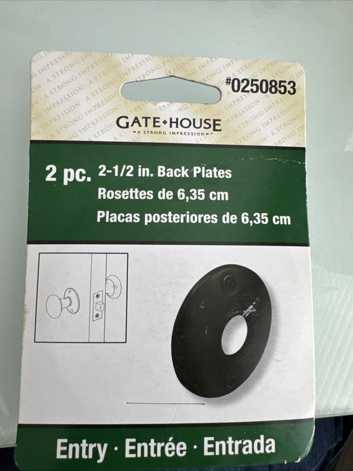 Gate▪House ~  2-1/2" Back Plates Rosettes, 2 ct. Model# E 2543-L,        #250853