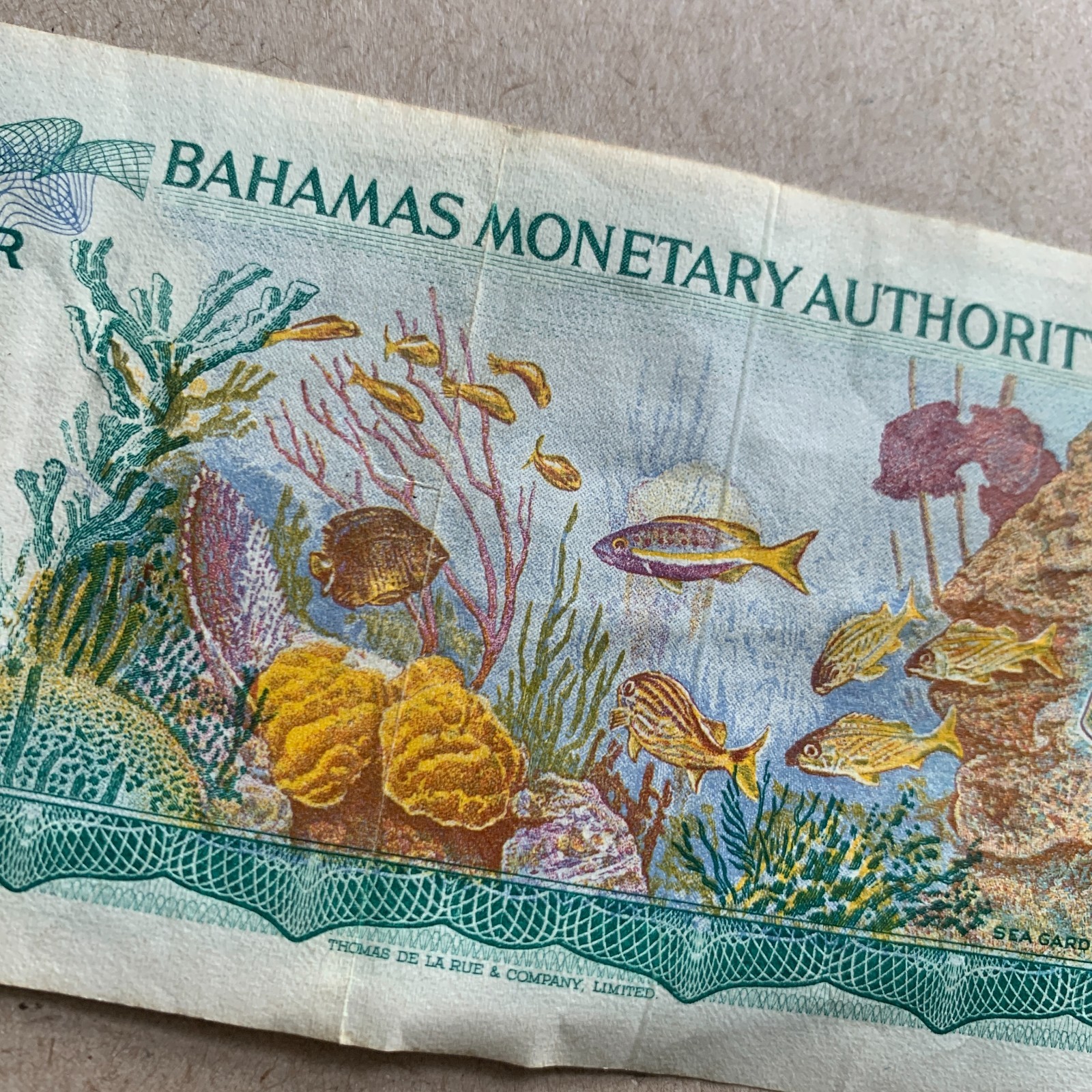 🇧🇸 Aqua Currency 1970's Bahamas $1 Dollar Banknote Bahamian Currency
