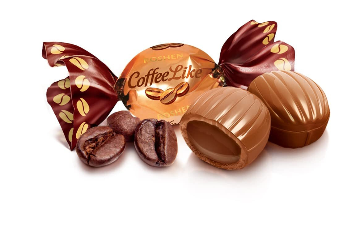 Ukrainian Sweets ROSHEN Milk Coffee Caramel Hard Candies "CoffeeLike" 200g 7z